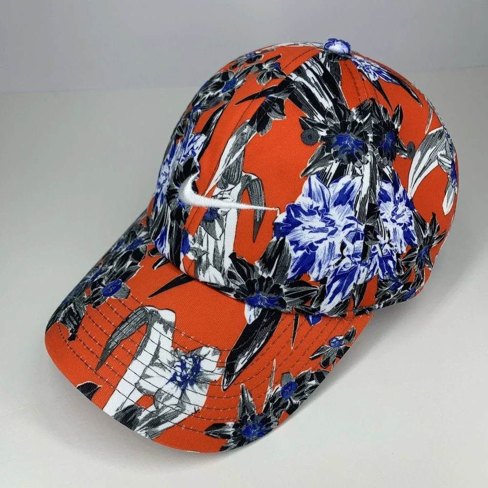 Floral Orange Womens Nike Hat 1Size Heritage86 OSFM Strapback Baseball Cap
